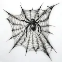 Spider web with spider tattoo design idea