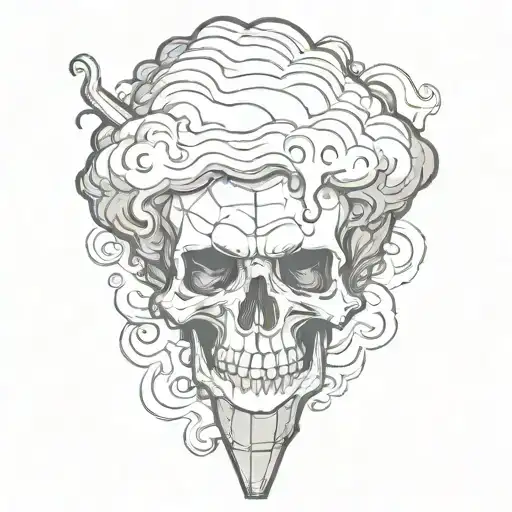 smoke skull mcdonalds ice cream cone tattoo design idea
