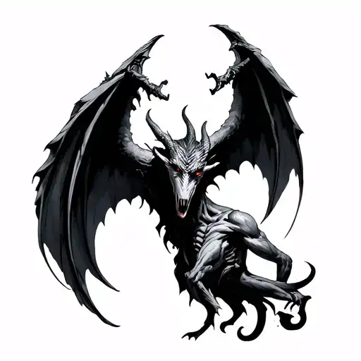 angle vs demon tattoo design idea