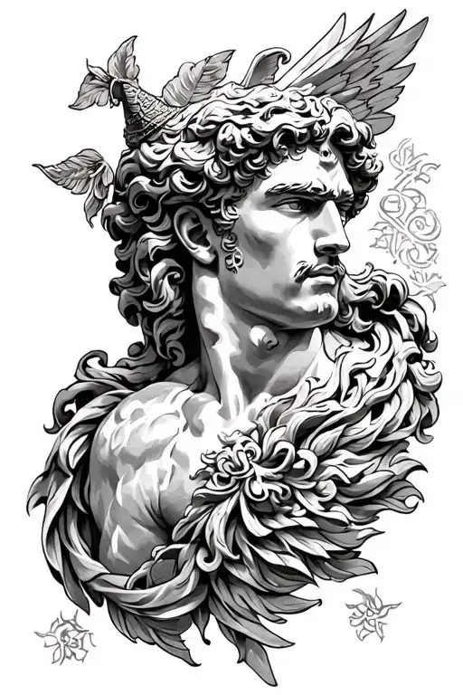 Apollo greek god tattoo design idea