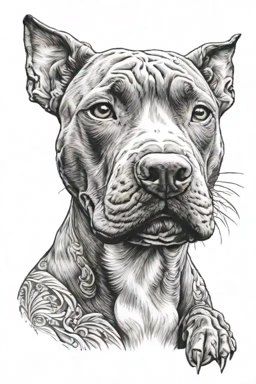 pit bull tattoo design idea