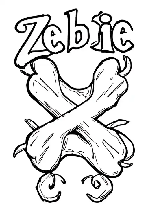 "Zebbie" Dog Bone tattoo design idea