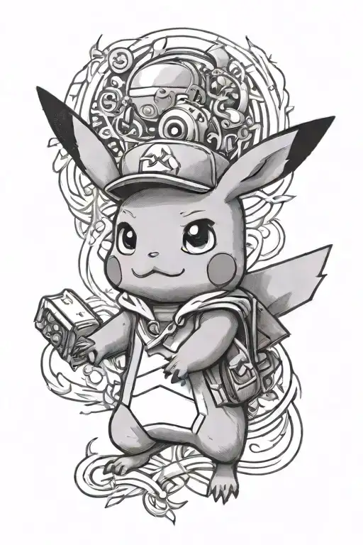 Gym Pikachu tattoo design idea