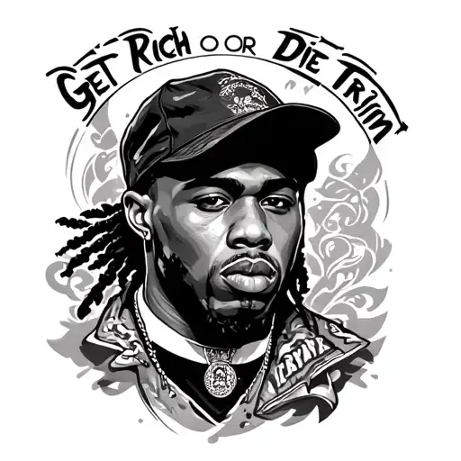 Get Rich Or Die Tryin tattoo design idea