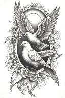 Father, Sun, Holy Spirit dove tattoo design idea