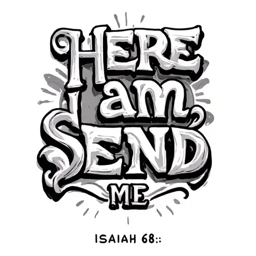 "Here I am, send me" Isaiah 6:8 written tattoo design idea