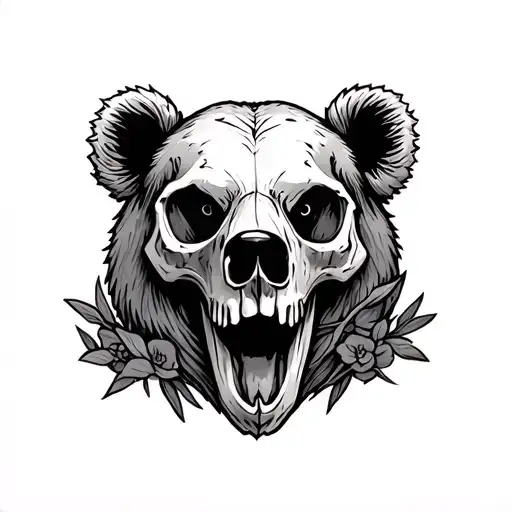 Bear Skull tattoo design idea