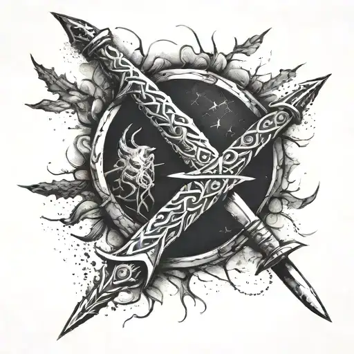the Witcher sword tattoo design idea