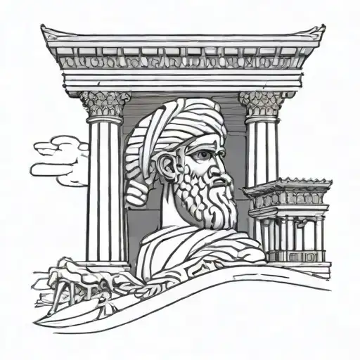 Cyrus the King of Iran, the Persepolis, and the city of Pars tattoo design idea