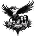 pain reborn family love tattoo design idea