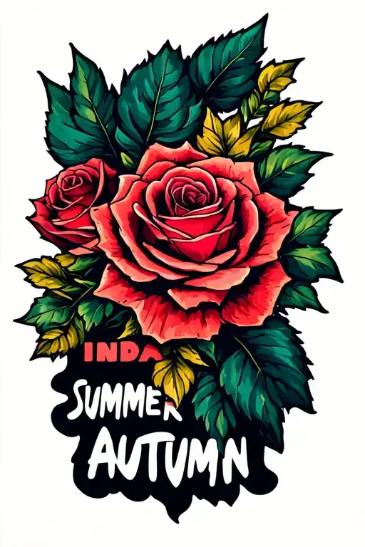 "Summer Autumn India" Roses tattoo design idea
