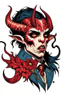 whispering devil tattoo design idea