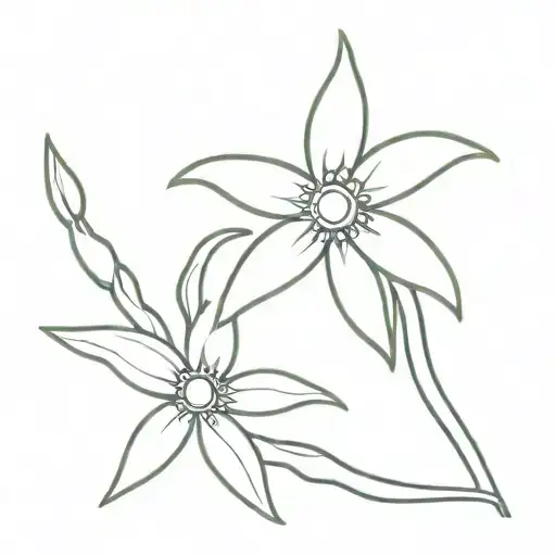 celestial with a single black-eyed Susan flower intertwined tattoo design idea