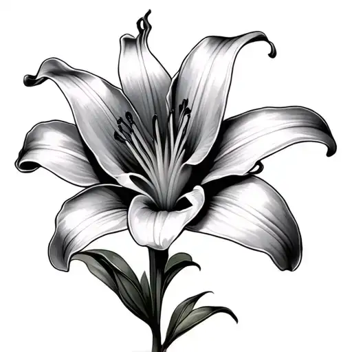 Stargazer Lily Flower tattoo design idea