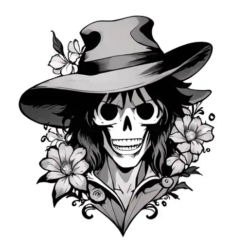brook from one piece knee tattoo tattoo design idea
