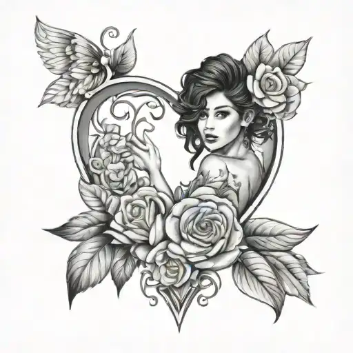 Alessia Jade with Heart tattoo design idea