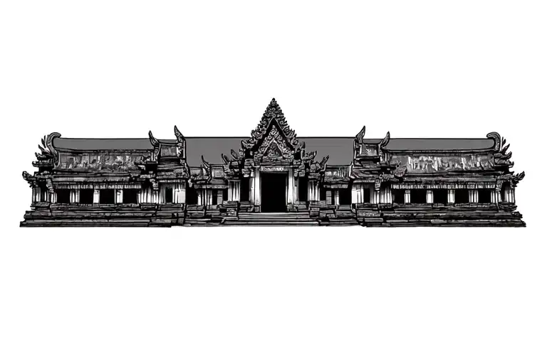 angkor watt cambodian temple tattoo design idea