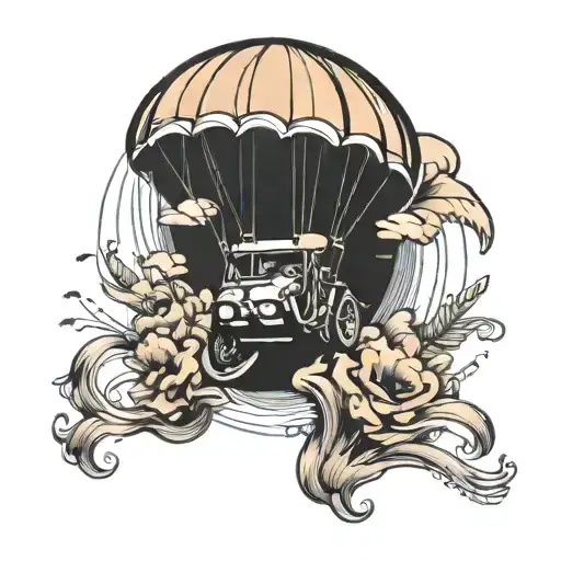 paragliding tattoo design idea