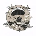 paragliding tattoo design idea