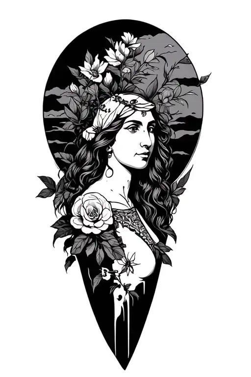 my hometown partizan mother nature tattoo design idea