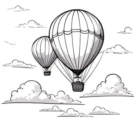 Hot Air Balloon tattoo design idea
