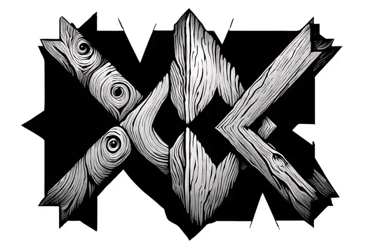 XI.XX.MMXXI wood grain alter tattoo design idea