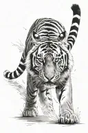 tiger walking tattoo design idea