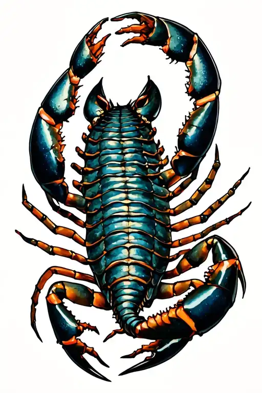Scorpion that attacks the back where he tattooed tattoo design idea