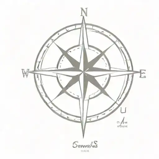 A minimalist tattoo of a compass, symbolizing freedom and adventure tattoo design idea