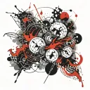 4 elements water and fire tattoo design idea