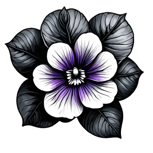 african violet tattoo design idea