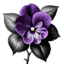 african violet tattoo design idea