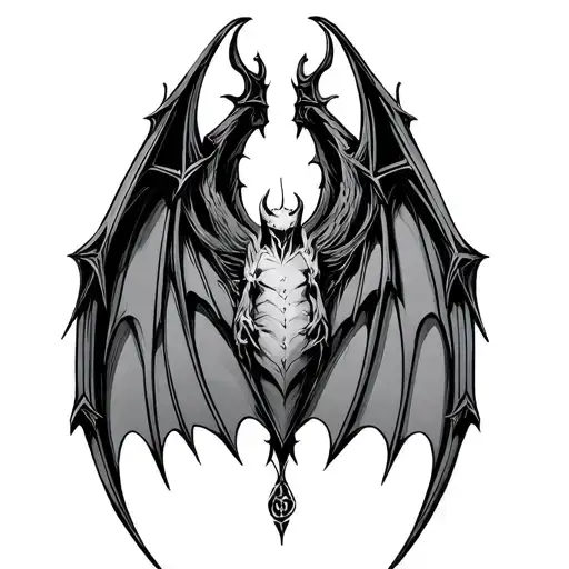 gothic architecture bat wing tattoo design idea