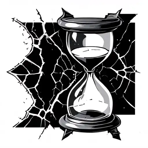 Cracked Hourglass tattoo design idea