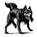 Man Walking Dog tattoo design idea