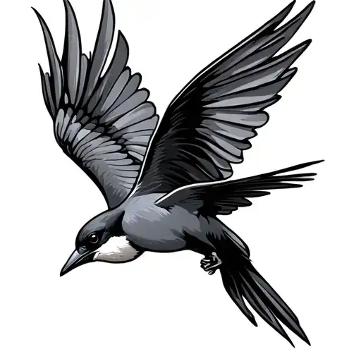 swallow flying tattoo design idea