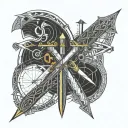 three swords tattoo design idea