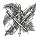 three swords tattoo design idea