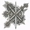 three swords tattoo design idea