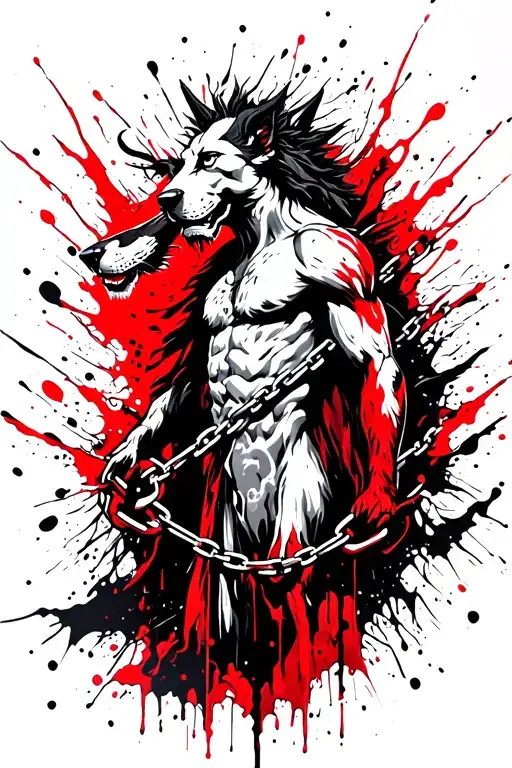 Hades, the god of the underworld, is chained up, Cerberus tattoo design idea