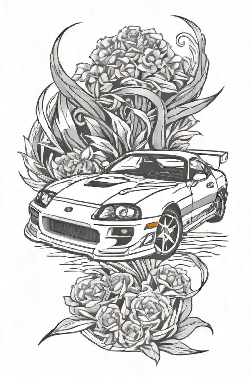 toyota supra mk4 tattoo design idea