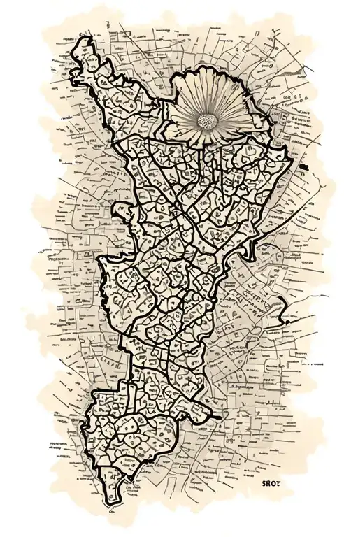 topography map of brusly lousiana tattoo design idea