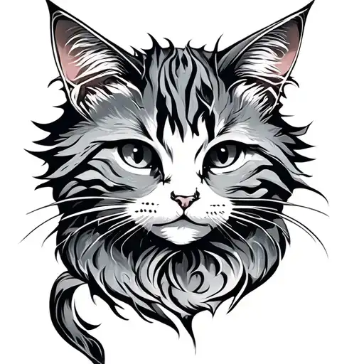meow inscription tattoo design idea