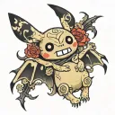 Mimikyu creepy tattoo design idea