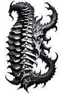 metal demonic spine tattoo symmetric for back tattoo design idea