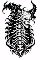 metal demonic spine tattoo symmetric for back tattoo design idea