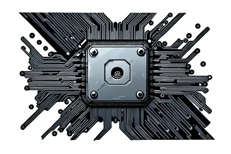 mos 6502 chip implanted tattoo design idea