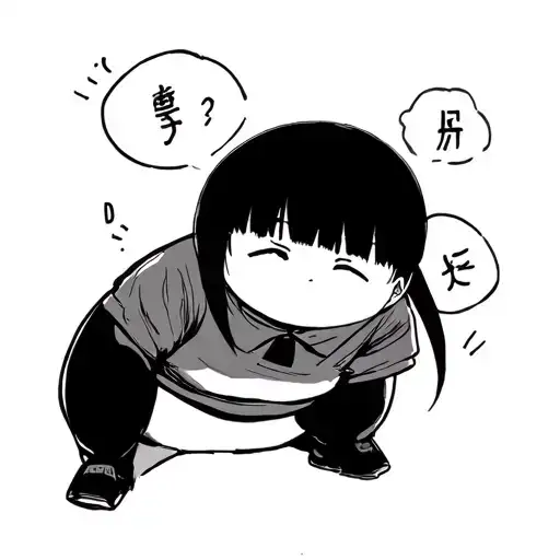 mob psycho 100 kawaii chubby black and white sketch tattoo design idea