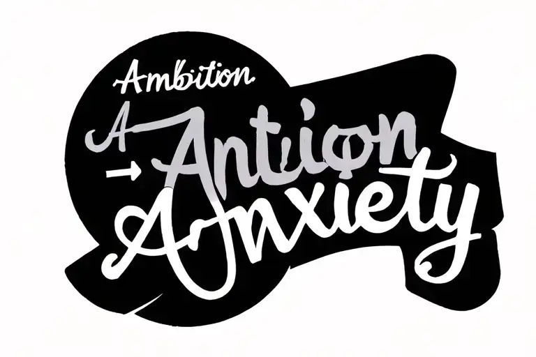 "Ambition - Action =Anxiety. " elegant minimalist tattoo tattoo design idea