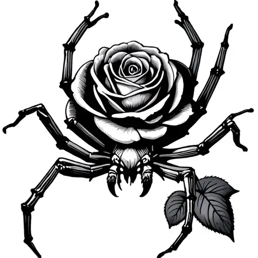 Spider,above the spider rose oldschool in the web design tattoo design idea